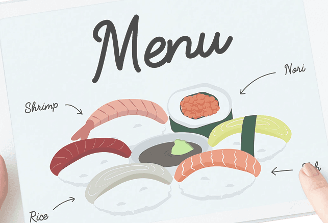 Decorative Sushi Menu Background